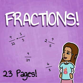 Preview of Fractions Worksheet Packet