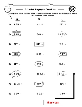 Preview of Fractions Worksheets