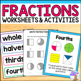 Fractions Worksheets, Activities, Task Cards, & Match Game