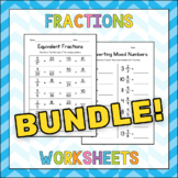 Fractions Worksheets BUNDLE - Simplifying & Converting & E