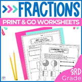 3rd Grade Fractions Worksheets Fractions on a Number Line,