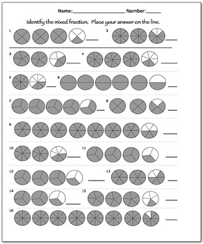 Fractions Worksheets - Mixed Numbers Worksheet by Smartboard Smarty