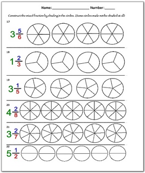 Fractions Worksheets - Mixed Numbers Worksheet by Smartboard Smarty