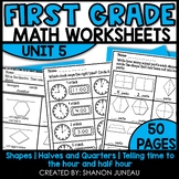 Fractions Worksheets | Shapes Worksheet | Telling Time 1st Grade