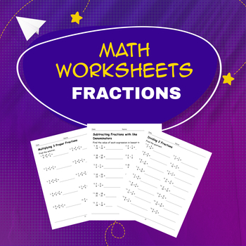 Fractions Worksheets and Fractions Practice Activities by Samir Latrous