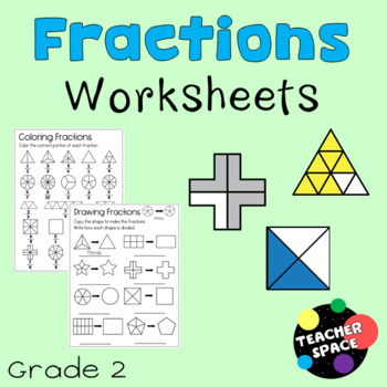 fractions worksheets for grade 2 by teacher space tpt