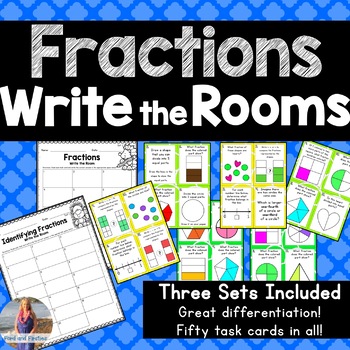 Preview of Fractions Write the Room Task Cards: 3 Differentiated Sets!