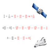 Fractions addition, subtraction & mixed numbers practice sheet 5th grade