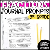 Fractions and Arrays Math Journal Prompts - 2nd Grade