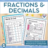 Fractions and Decimals Activities and Printables