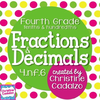 Preview of Fractions and Decimals to Tenths and Hundredths Math Unit 4.NF.6