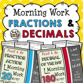 Fraction of the Day and Decimal of the Day Worksheets Activities