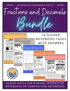 Preview of Fractions and Decimals 6th Grade Guided Notes