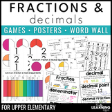 Fractions and Decimals | Math Activities Games Posters Word Wall