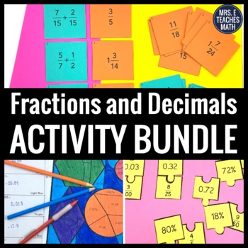 Preview of Fractions and Decimals Activity Bundle