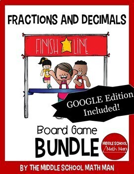 Preview of Fractions and Decimals Board Game Bundle | Math Activities for Middle School