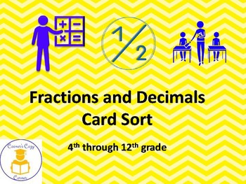Preview of Fractions and Decimals Card Sort