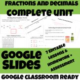 Fractions and Decimals Complete Unit -Edible Lessons, Home