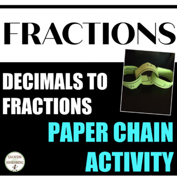 Preview of Converting Fractions Decimals Activity Paper Chain