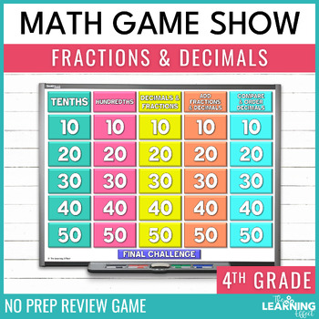 Preview of Fractions and Decimals Game Show | 4th Grade Math Review Test Prep Activity