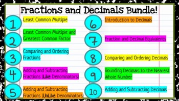 Preview of Fractions and Decimals Lesson Series (10 Lessons)