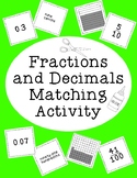 Fractions Decimals Matching Activity Cutting Gluing Distan