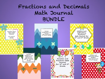 Preview of Fractions and Decimals Math Journal BUNDLE