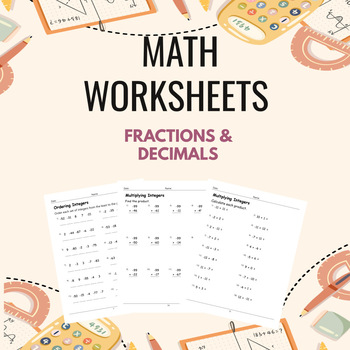 Fractions and Decimals Math Worksheets For Grades 4-7 With Answers Key