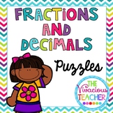 Fractions and Decimals Math Puzzles