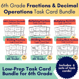 Fractions and Decimals Task Card Bundle 6th Grade