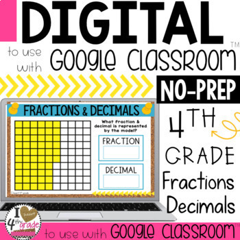 Preview of Fractions and Decimals for Google Classroom 