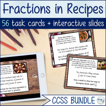Preview of Fractions and Decimals in Diverse Recipes - 4th Grade CCSS 4.NF Bundle