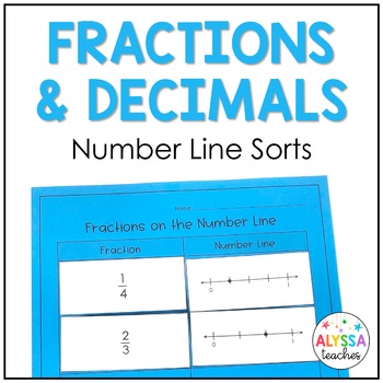 Preview of Fractions and Decimals on the Number Line Sorting Cards