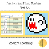 Fractions and Mixed Numbers Pixel Art
