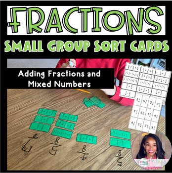 Preview of Fractions and Mixed Numbers Small Group Sort Practice Cards