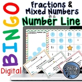 Fractions and Mixed Numbers on a Number Line Digital Bingo Game