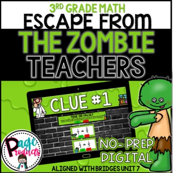 Preview of 3rd Grade Fractions and Multiplication Escape from The Teacher Zombies