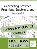 Fractions and Operations with each - Guided Notes