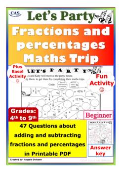 Preview of Fractions and Percentages - Maths Trip Activity