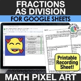 Fractions as Division 5th Grade Digital Math Pixel Art Cen