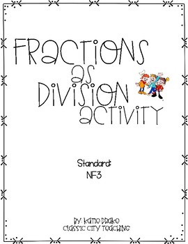 Preview of Fractions as Division Activity