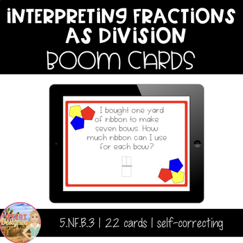 Preview of Fractions as Division - Boom Cards | Distance Learning