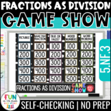 Fractions as Division Game Show 5th Grade Test Prep Math R