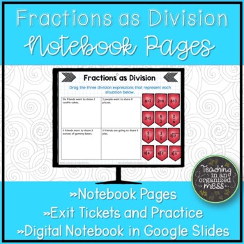 Preview of Fractions as Division--Interactive Notebook Page | Digital Math Notebook