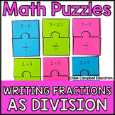 Fractions as Division Problems Game - Math Center - 5th Gr