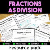 Fractions as Division Resource Pack - Printable