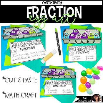 Preview of Fractions as Part of a Group or Set Craft Activity | Fractions Craft | Egg Craft