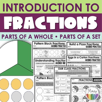 Preview of Introduction to Fractions: Parts of a Whole/Parts of a Set | Print + Digital