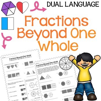 Preview of Fractions beyond one whole in SPANISH (TEK 2.3C)