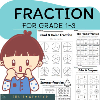 Preview of Fractions for Beginners: Worksheets and Activities for Grades 1-3
